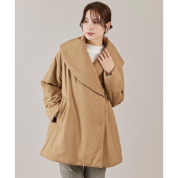 イネド（INED）/《大きいサイズ》ショールカラーミドル丈中綿コート