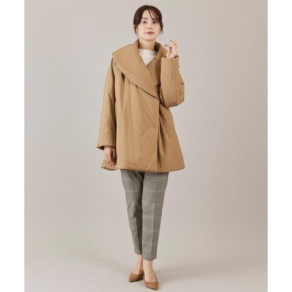 イネド（INED）/《大きいサイズ》ショールカラーミドル丈中綿コート