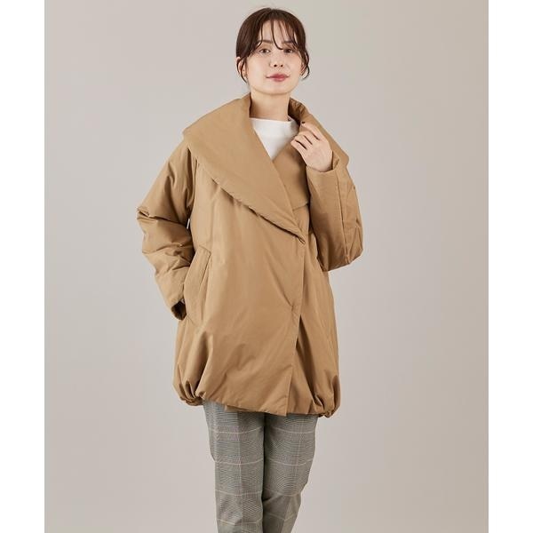 イネド（INED）/《大きいサイズ》ショールカラーミドル丈中綿コート