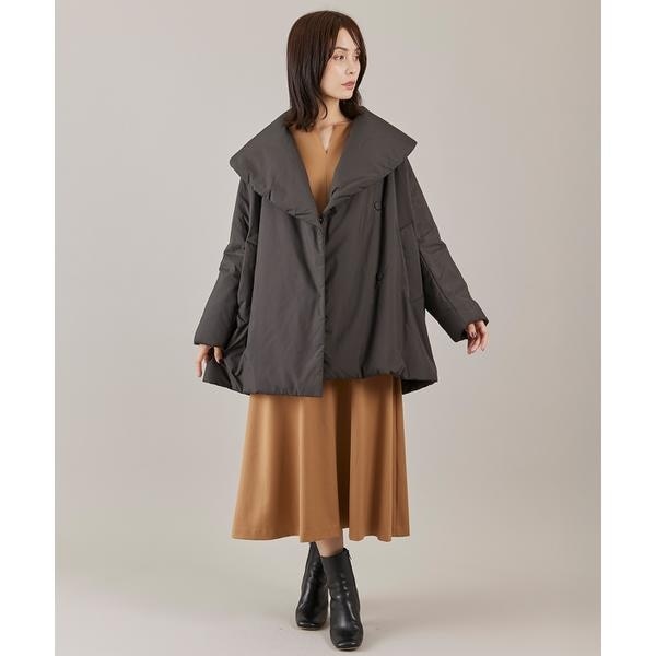 イネド（INED）/《大きいサイズ》ショールカラーミドル丈中綿コート