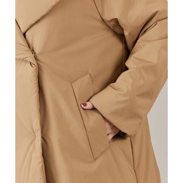 イネド（INED）/《大きいサイズ》ショールカラーミドル丈中綿コート