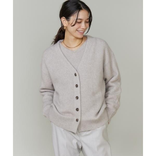 イネド（INED）/《大きいサイズ》チャイニーズラクーンVネックカーディガン