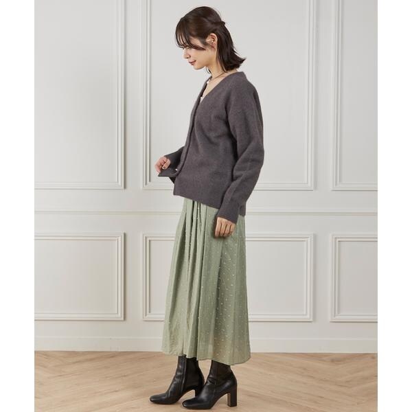 イネド（INED）/《大きいサイズ》チャイニーズラクーンVネックカーディガン