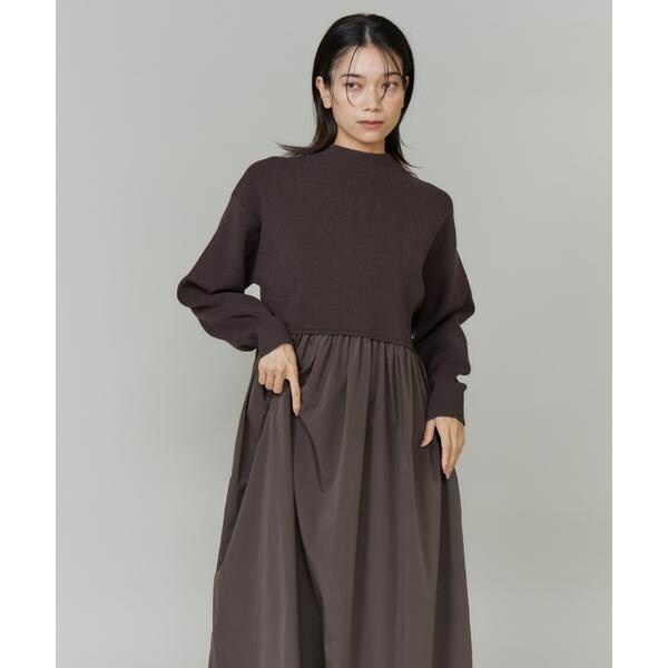 【NEW】イネド（INED）/ドッキングハイネックワンピース《YVON》