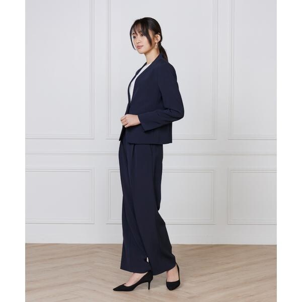 イネド（INED）/《大きいサイズ》ワンタックストレートセミワイドパンツ