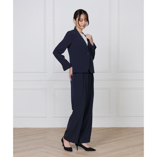 イネド（INED）/《大きいサイズ》ワンタックストレートセミワイドパンツ