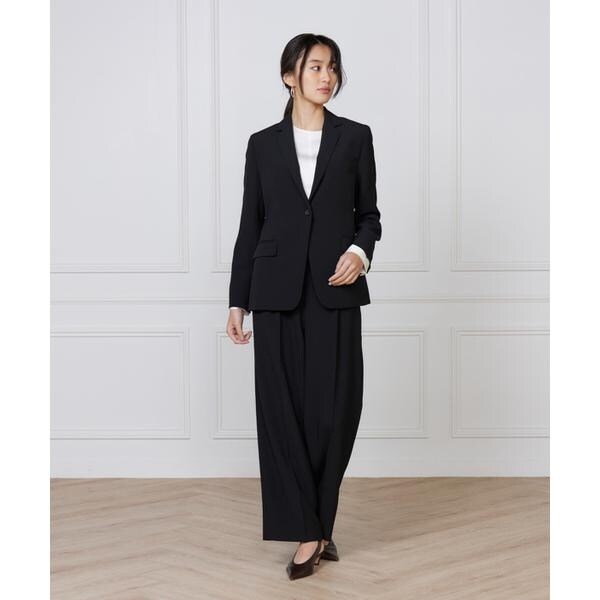 イネド（INED）/《大きいサイズ》ワンタックストレートセミワイドパンツ