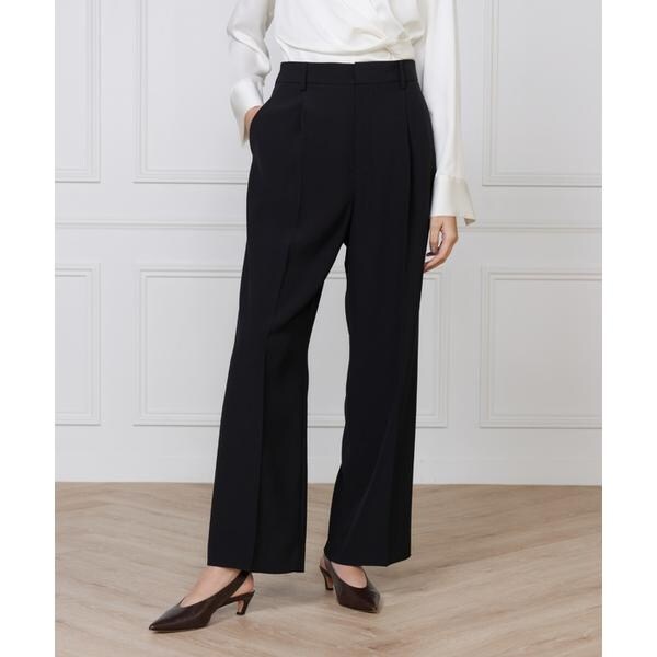 イネド（INED）/《大きいサイズ》ワンタックストレートセミワイドパンツ