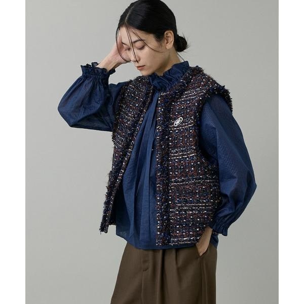 イネド（INED）/《大きいサイズ》ツイードジレ《TOURNIER/トゥルニエ》