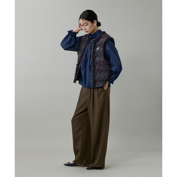 イネド（INED）/《大きいサイズ》ツイードジレ《TOURNIER/トゥルニエ》