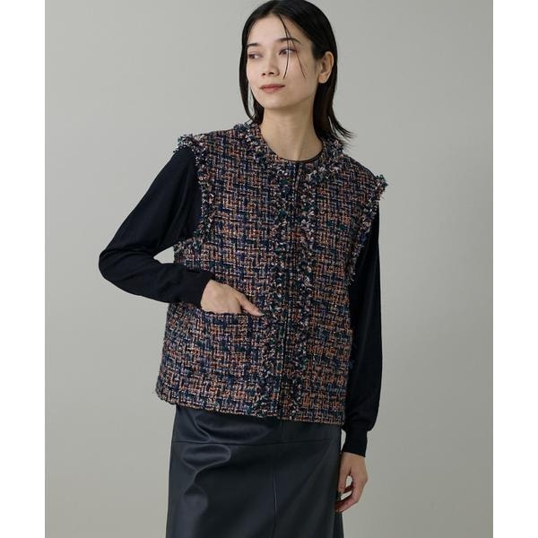 イネド（INED）/《大きいサイズ》ツイードジレ《TOURNIER/トゥルニエ》