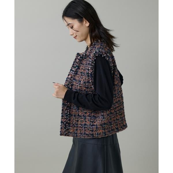 イネド（INED）/《大きいサイズ》ツイードジレ《TOURNIER/トゥルニエ》