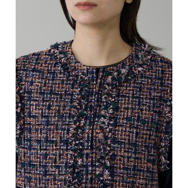 イネド（INED）/《大きいサイズ》ツイードジレ《TOURNIER/トゥルニエ》