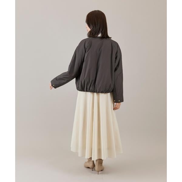 イネド（INED）/《大きいサイズ》ノーカラー中綿ブルゾン