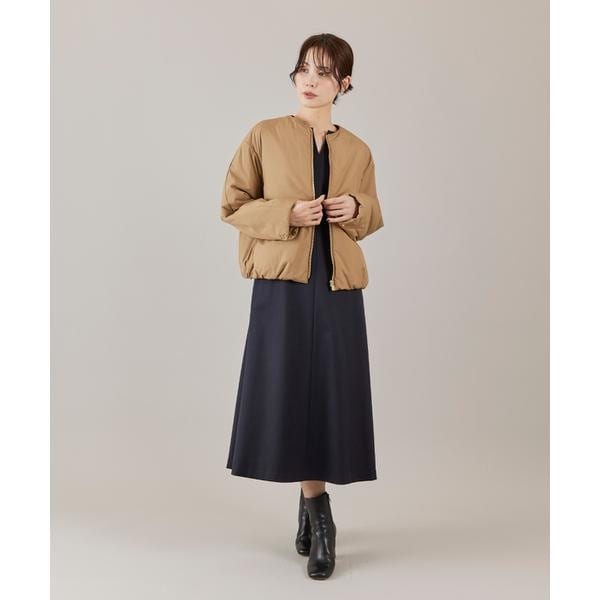 イネド（INED）/《大きいサイズ》ノーカラー中綿ブルゾン