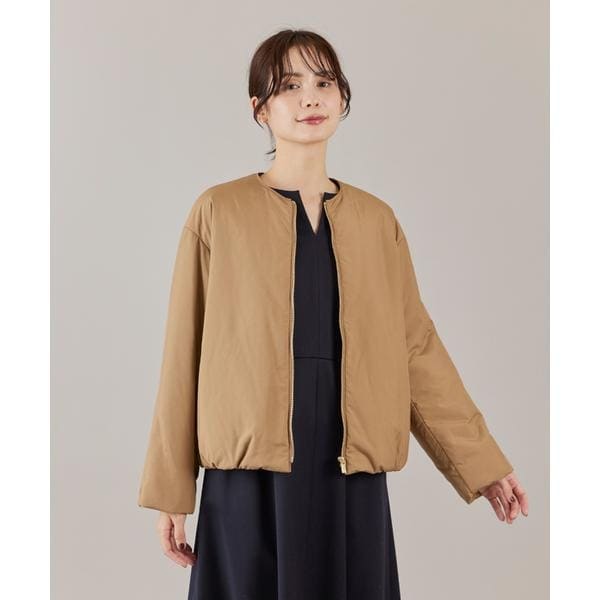 イネド（INED）/《大きいサイズ》ノーカラー中綿ブルゾン