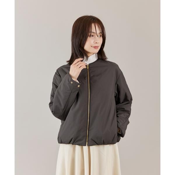 イネド（INED）/《大きいサイズ》ノーカラー中綿ブルゾン