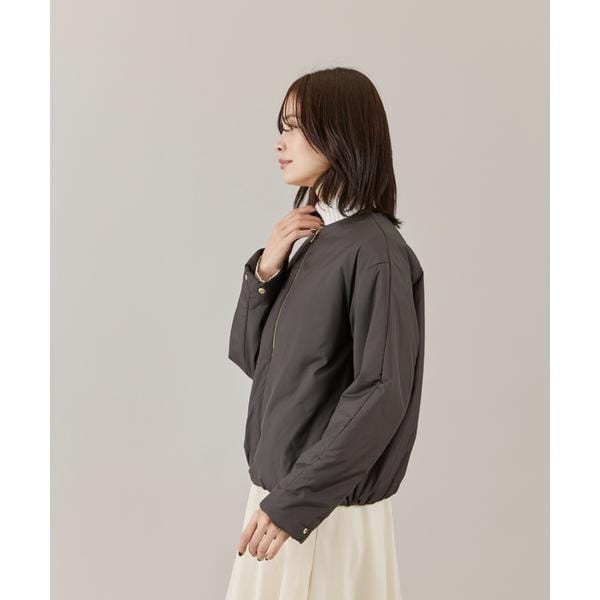 イネド（INED）/《大きいサイズ》ノーカラー中綿ブルゾン