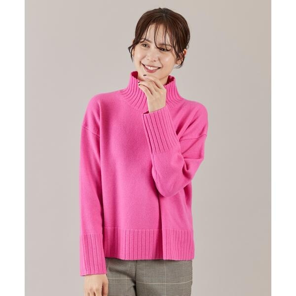 イネド（INED）/《大きいサイズ》ハイネックプルオーバーニット