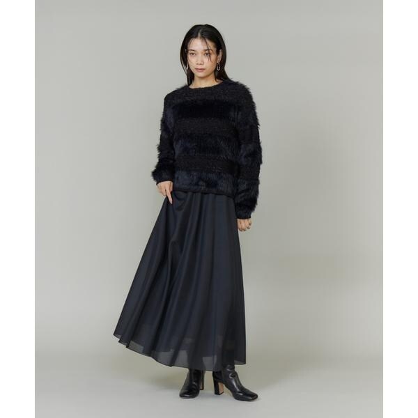 【NEW】イネド（INED）/《大きいサイズ》フェザーヤーンプルオーバー