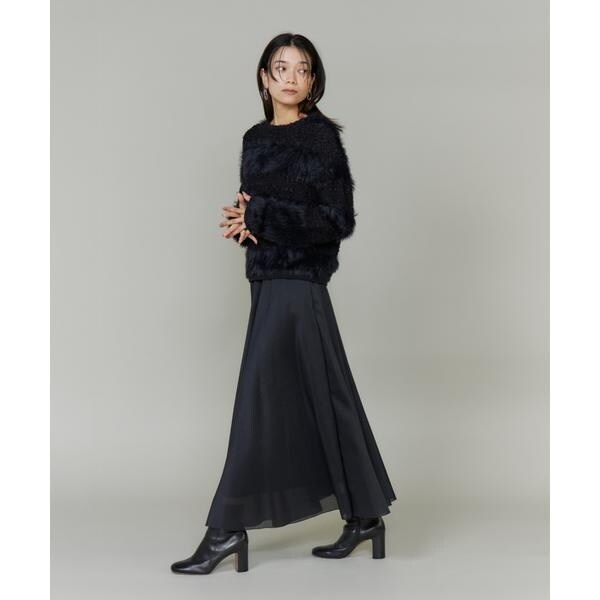 【NEW】イネド（INED）/《大きいサイズ》フェザーヤーンプルオーバー