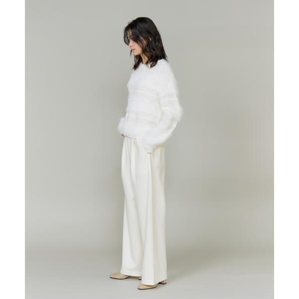 【NEW】イネド（INED）/《大きいサイズ》フェザーヤーンプルオーバー