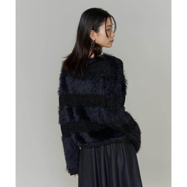 【NEW】イネド（INED）/《大きいサイズ》フェザーヤーンプルオーバー