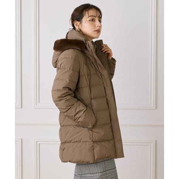 【NEW】イネド（INED）/《WEB限定》ミドル丈 フェイクファーフードダウンコート