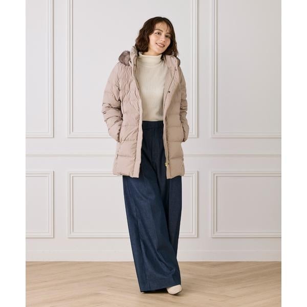 【NEW】イネド（INED）/《WEB限定》ミドル丈 フェイクファーフードダウンコート