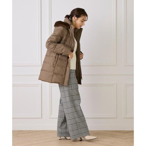 【NEW】イネド（INED）/《WEB限定》ミドル丈 フェイクファーフードダウンコート