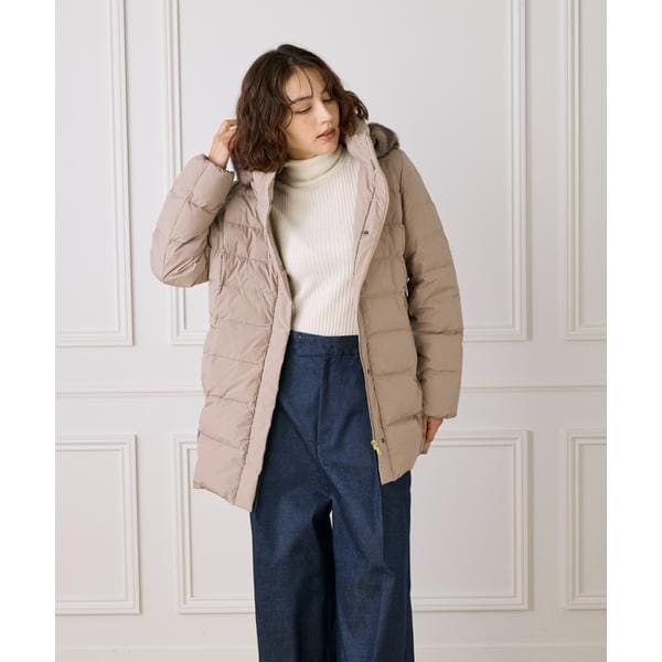 【NEW】イネド（INED）/《WEB限定》ミドル丈 フェイクファーフードダウンコート