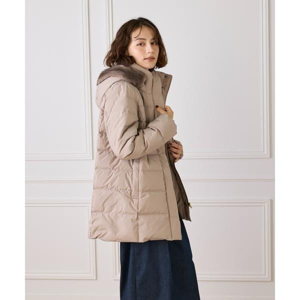 【NEW】イネド（INED）/《WEB限定》ミドル丈 フェイクファーフードダウンコート