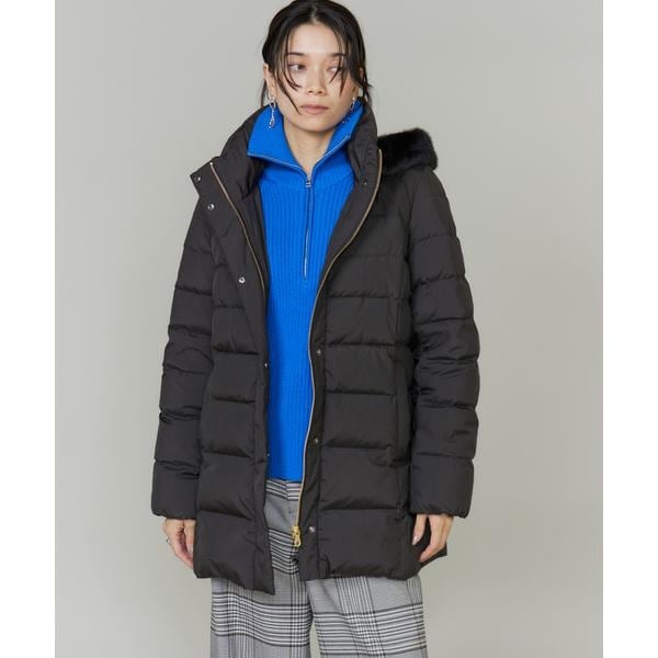 【NEW】イネド（INED）/《大きいサイズ》ミドル丈 フェイクファーフードミドルダウンコート《WEB