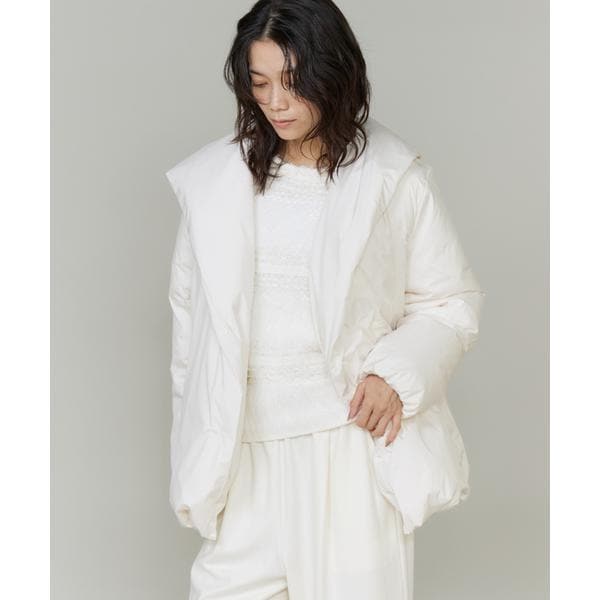 【NEW】イネド（INED）/《大きいサイズ》ショート丈 ショールカラーフードダウンコート