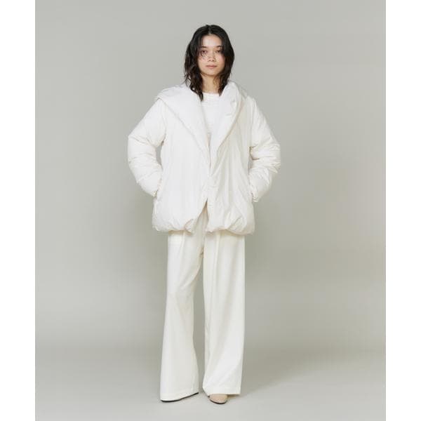 【NEW】イネド（INED）/《大きいサイズ》ショート丈 ショールカラーフードダウンコート