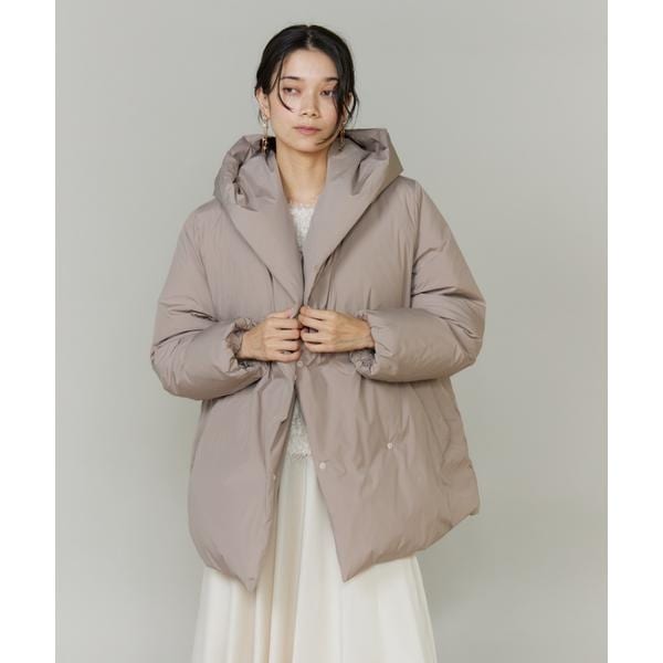【NEW】イネド（INED）/《大きいサイズ》ショート丈 ショールカラーフードダウンコート