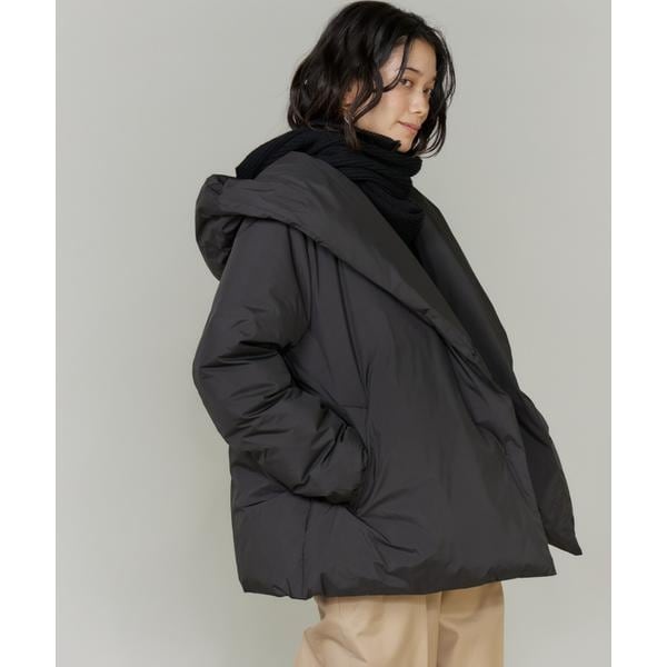 【NEW】イネド（INED）/《大きいサイズ》ショート丈 ショールカラーフードダウンコート