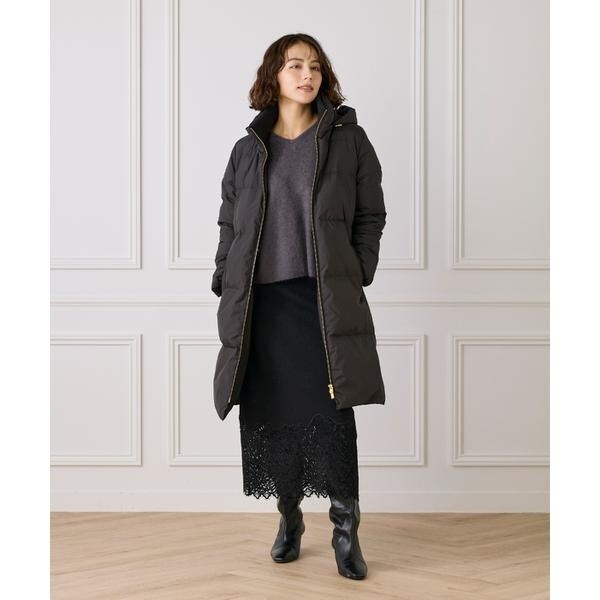 【NEW】イネド（INED）/《大きいサイズ》ロング丈 スタンドカラーダウンコート