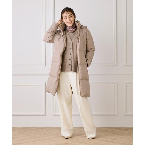 【NEW】イネド（INED）/《大きいサイズ》ロング丈 スタンドカラーダウンコート