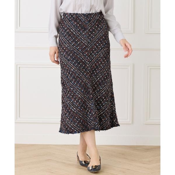 【NEW】イネド（INED）/《大きいサイズ》ツイードスカート《TOURNIER/トゥルニエ》