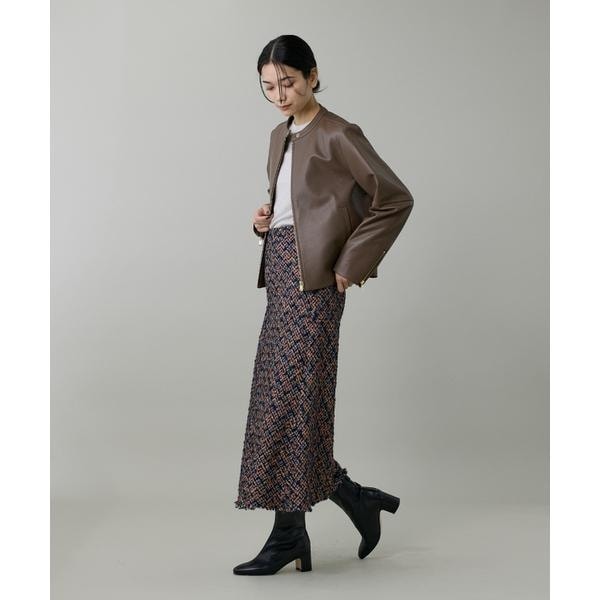 【NEW】イネド（INED）/《大きいサイズ》ツイードスカート《TOURNIER/トゥルニエ》