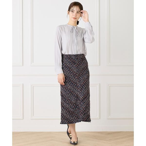 【NEW】イネド（INED）/《大きいサイズ》ツイードスカート《TOURNIER/トゥルニエ》