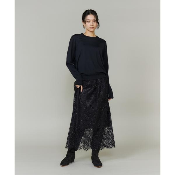 【NEW】イネド（INED）/《大きいサイズ》レーススカート