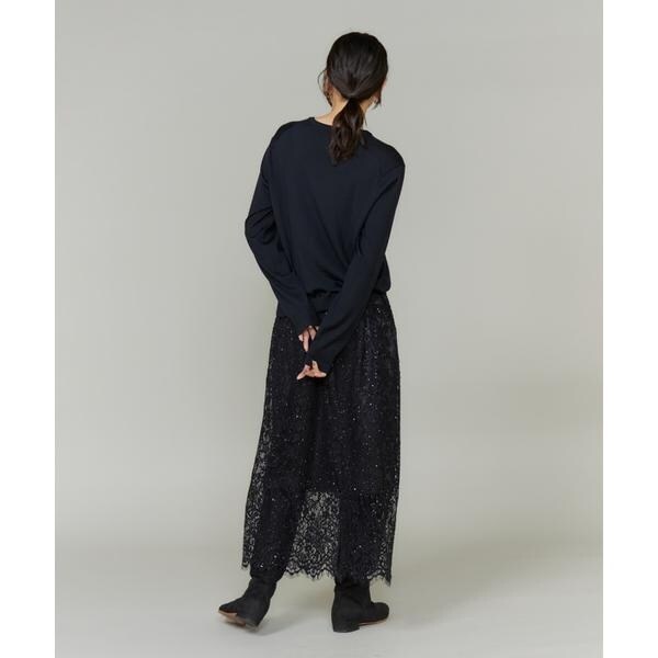 【NEW】イネド（INED）/《大きいサイズ》レーススカート