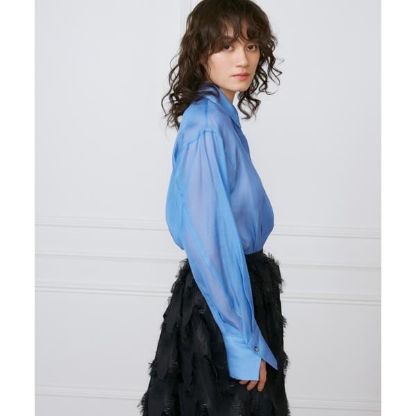 イネド（INED）/《大きいサイズ》オーガンジーシャツ《la veille by SUPERIOR CLOSET》
