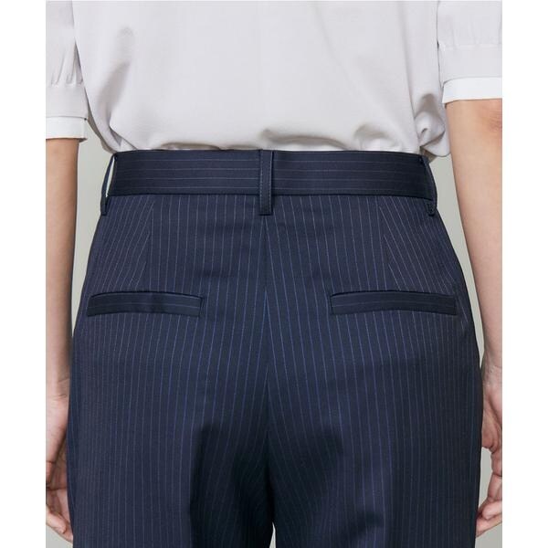 イネド（INED）/《大きいサイズ》シルクウールストライプセンタープレスパンツ_11