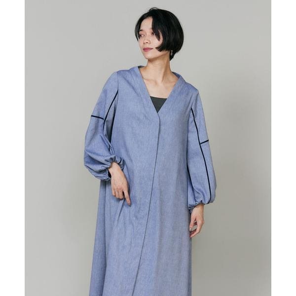 イネド（INED）/《大きいサイズ》Vネックシャンブレーワンピース 10,985円