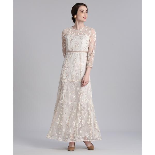 マーリエ ル カセット（Maglie le cassetto）/《M Maglie le cassetto》エンブロイダリーチュールロングドレス