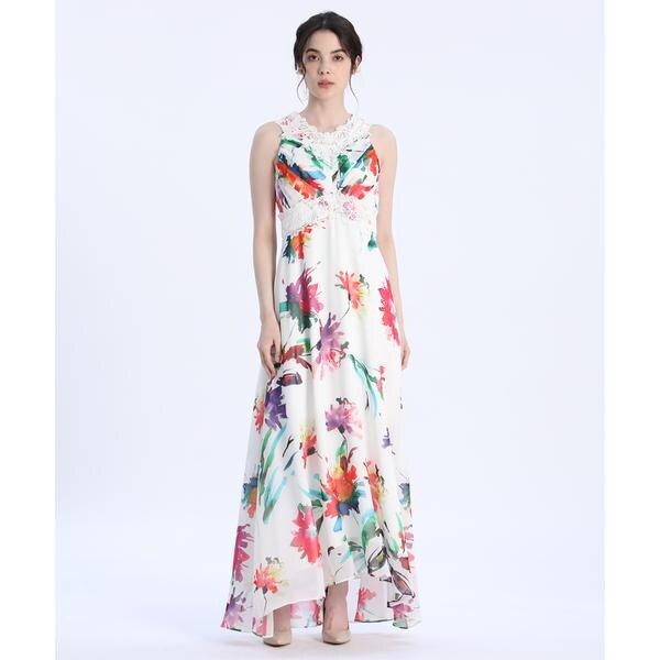 マーリエ ル カセット（Maglie le cassetto）/《M Maglie le cassetto》フラワープリントレースドレス