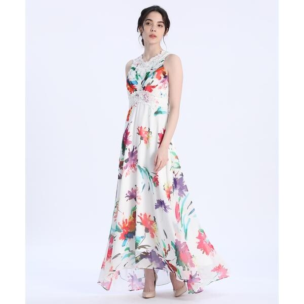 マーリエ ル カセット（Maglie le cassetto）/《M Maglie le cassetto》フラワープリントレースドレス